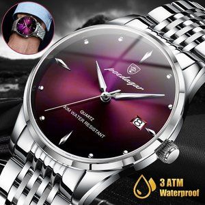 Men Quartz Watch Waterproof Luminous Stainless Steel Sport Business Wristwatch